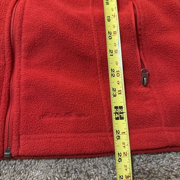 Eddie Bauer Women L Polartec Fleece Vest Red Full Zip Outdoor Hiking Gorpcore - Picture 4 of 8
